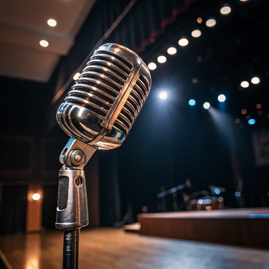 Microphone on stage